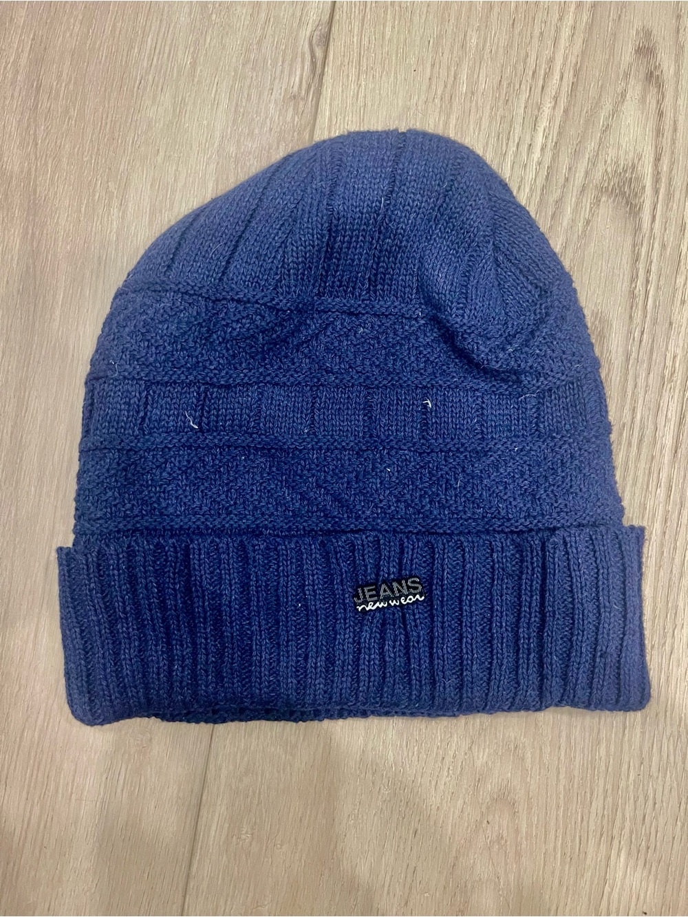 Navy Knit Beanie Hat